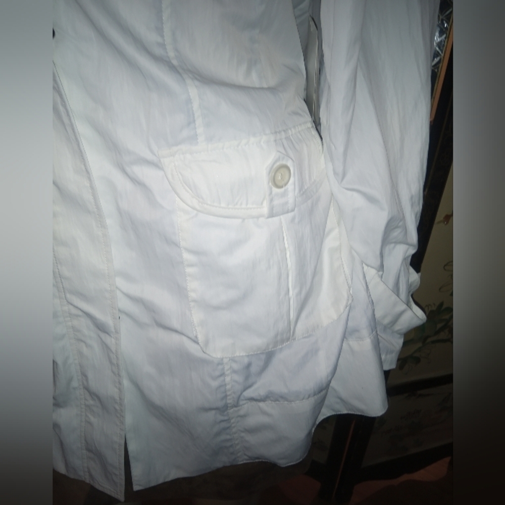 UBU White Water-Repellent Packable Raincoat/Jacket -With Hood Zip Style - XL - Picture 6 of 15